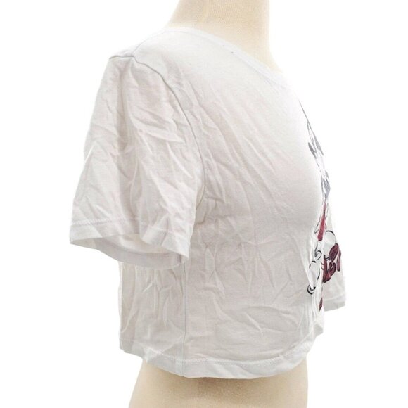 Disney XS Mickey Mouse Shirt Crop Top Short Sleeve 2021 Lightweight Dead Stock - Picture 3 of 6